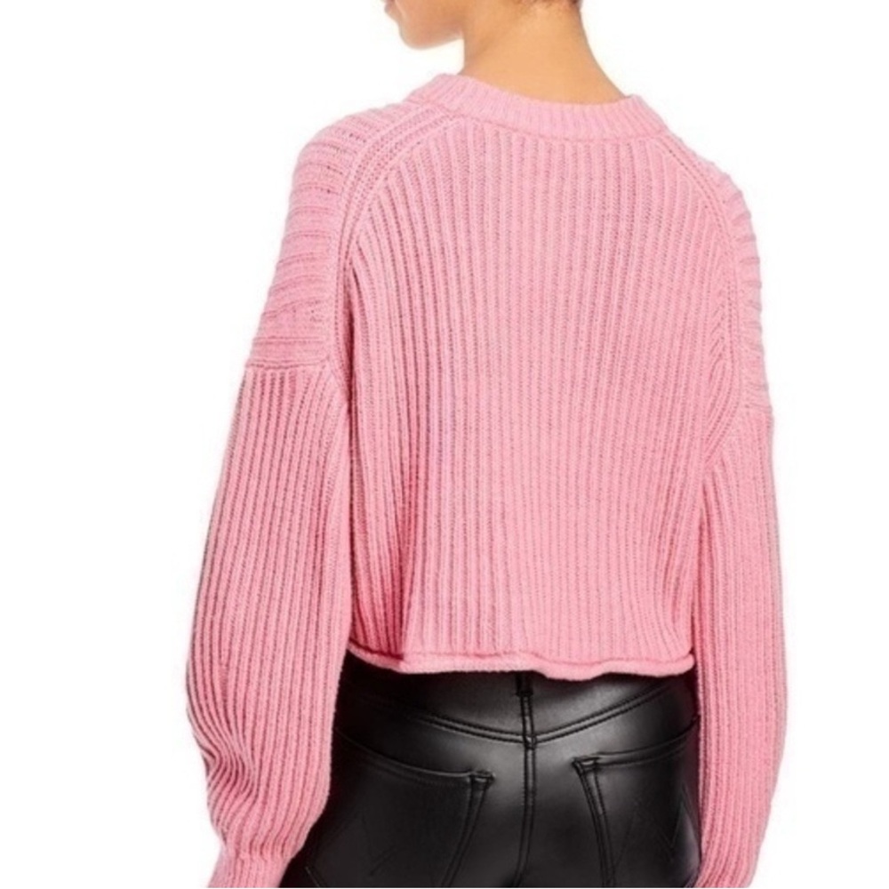 Chic Pink Ribbed Knit Sweater - Picture 2 of 2